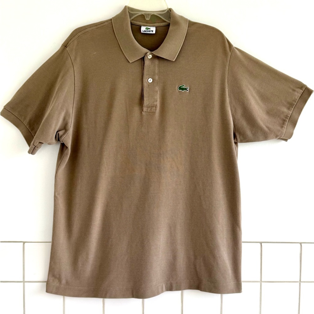 Lacoste Men's Khaki/Tan Polo Shirt Sz: 7